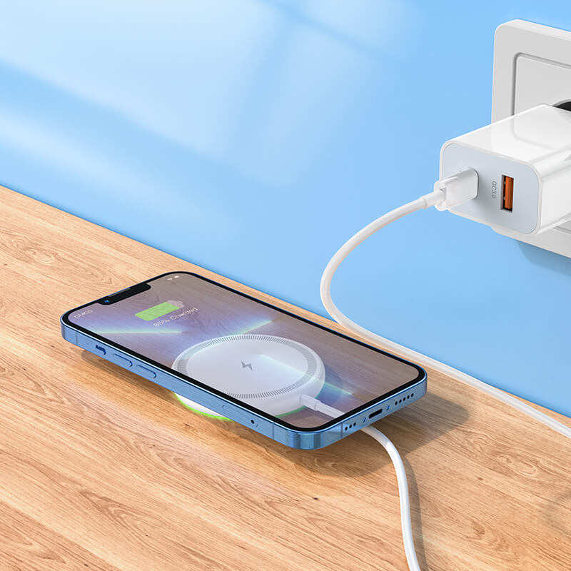 15W Magnetisches Induktionsladegerät BQ27 | Wireless Fast Charging Pad Weiß