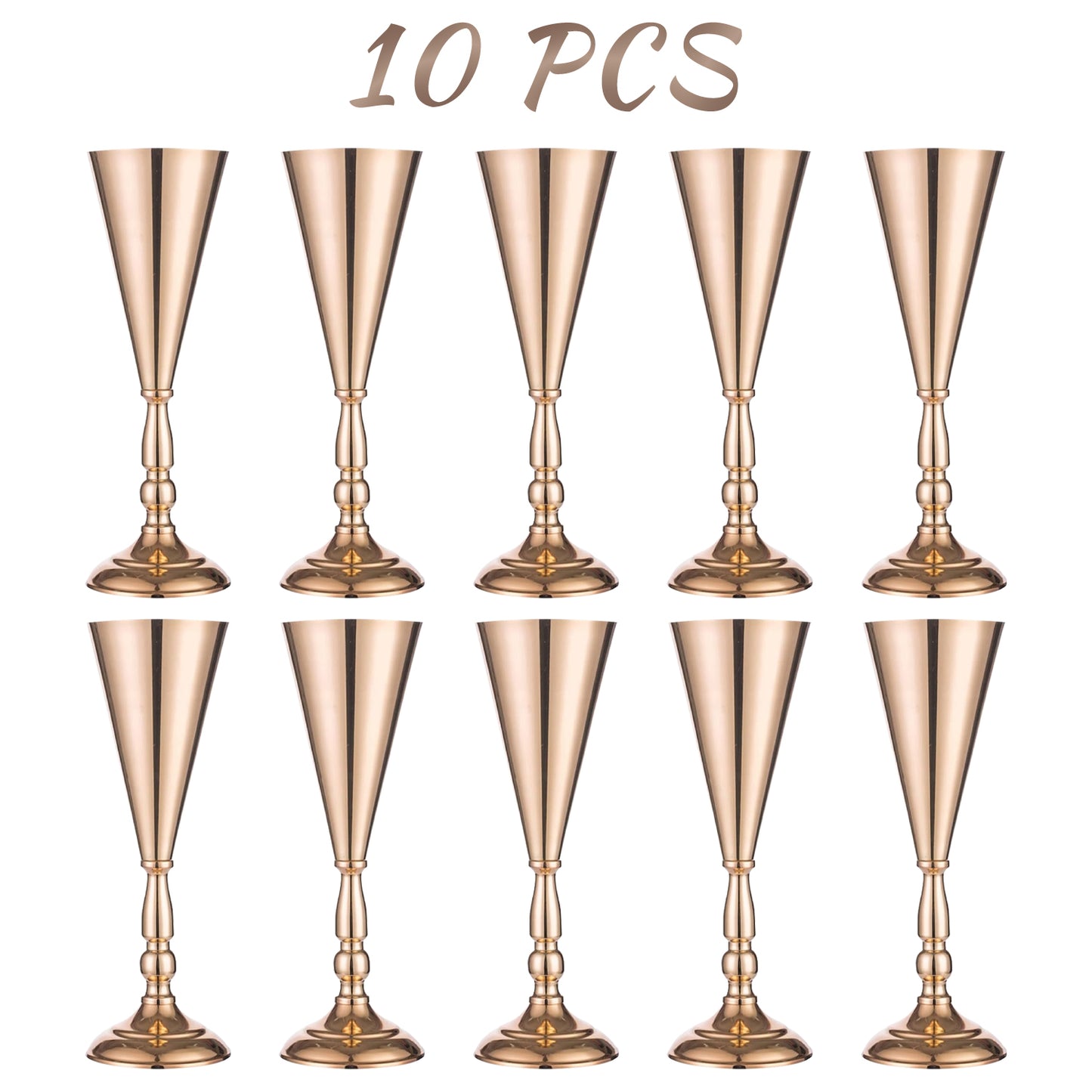 2-10 Pcs Golden Vase Flower Wedding Centerpieces