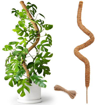 2 Pack Moss Pole, 28 Inch Bendable Moss Pole for Plants Monstera, Moss Poles for Climbing Plants Indoor, Coir Plant Pole Sticks Support Stakes for Potted Plant, Pothos, Philodendron