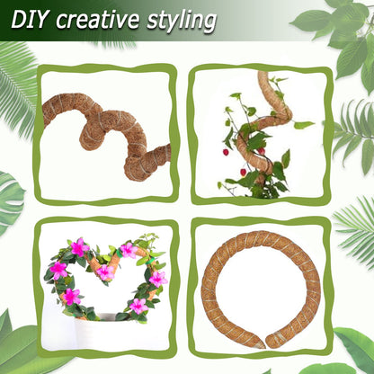 2 Pack Moss Pole, 28 Inch Bendable Moss Pole for Plants Monstera, Moss Poles for Climbing Plants Indoor, Coir Plant Pole Sticks Support Stakes for Potted Plant, Pothos, Philodendron