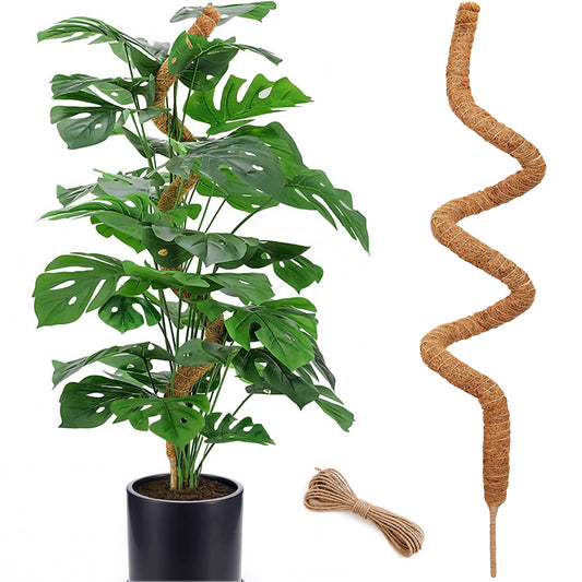 2 Pack Moss Pole, 28 Inch Bendable Moss Pole for Plants Monstera, Moss Poles for Climbing Plants Indoor, Coir Plant Pole Sticks Support Stakes for Potted Plant, Pothos, Philodendron