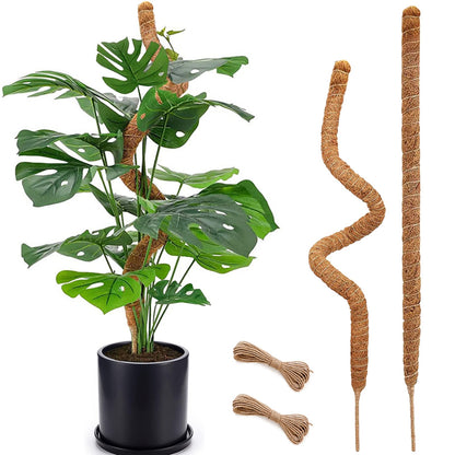 2 Pack Moss Pole, 28 Inch Bendable Moss Pole for Plants Monstera, Moss Poles for Climbing Plants Indoor, Coir Plant Pole Sticks Support Stakes for Potted Plant, Pothos, Philodendron