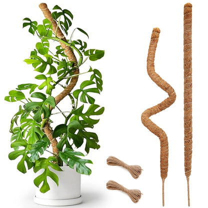 2 Pack Moss Pole, 28 Inch Bendable Moss Pole for Plants Monstera, Moss Poles for Climbing Plants Indoor, Coir Plant Pole Sticks Support Stakes for Potted Plant, Pothos, Philodendron
