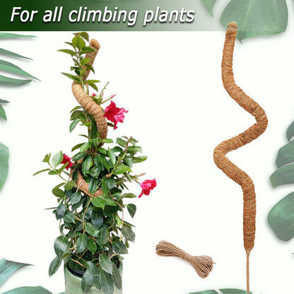 2 Pack Moss Pole, 28 Inch Bendable Moss Pole for Plants Monstera, Moss Poles for Climbing Plants Indoor, Coir Plant Pole Sticks Support Stakes for Potted Plant, Pothos, Philodendron