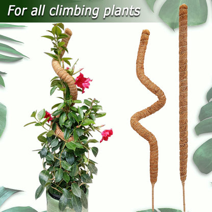 2 Pack Moss Pole, 28 Inch Bendable Moss Pole for Plants Monstera, Moss Poles for Climbing Plants Indoor, Coir Plant Pole Sticks Support Stakes for Potted Plant, Pothos, Philodendron