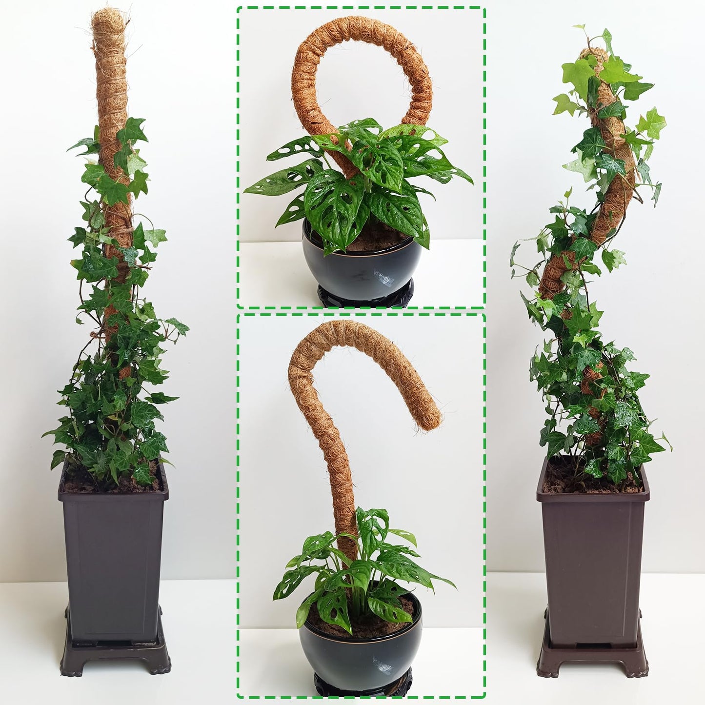2 Pack Moss Pole, 28 Inch Bendable Moss Pole for Plants Monstera, Moss Poles for Climbing Plants Indoor, Coir Plant Pole Sticks Support Stakes for Potted Plant, Pothos, Philodendron