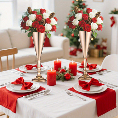 2-10 Pcs Golden Vase Flower Wedding Centerpieces