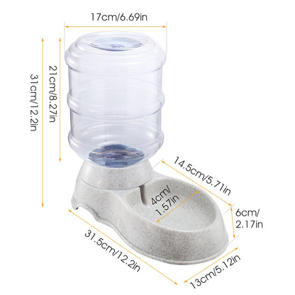3.5L 1Gal Pet Water Dispenser Self-Dispensing Gravity Pets Water Feeder Automatic Pet Waterer Cat Dog