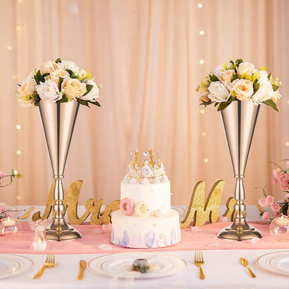 2-10 Pcs Golden Vase Flower Wedding Centerpieces
