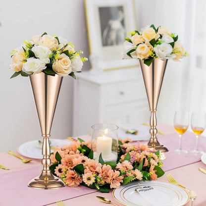 2-10 Pcs Golden Vase Flower Wedding Centerpieces