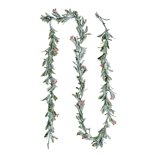 Christmas Garland, 9-FT Realistic Greenery Decorated With Vines, Olive Leaves, And Berries, Evergreen Faux Garlands With Light String For Indoor Outdoor Xmas Decoration On Mantel Fireplace